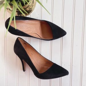 Madewell Black Suede Leather Mira Heels